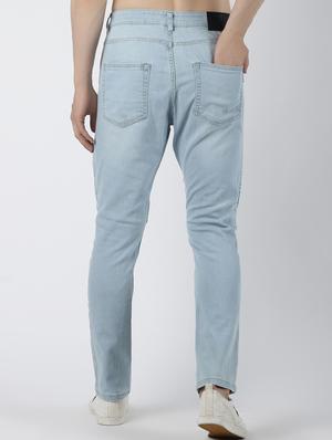 blue plain biker denim jeans - 16606001 - Standard Image - 3