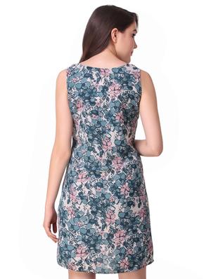round neck floral a-line dress - 16607206 - Standard Image - 3