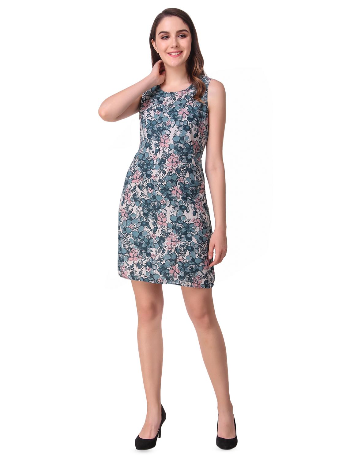 round neck floral a-line dress - 16607206 - Zoom Image - 4