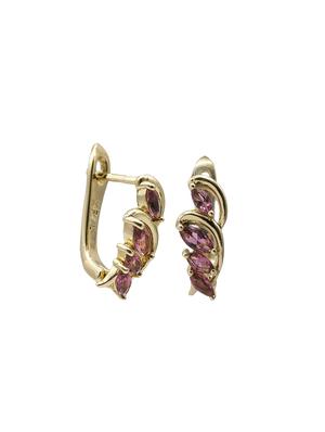 red gold plated drop earring - 16607345 - Standard Image - 3
