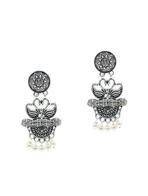 silver tone drop earring - 16607348 - Standard Image - 2