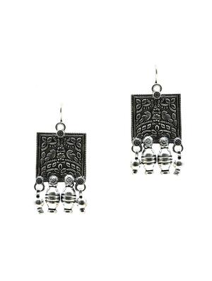 silver tone drop earring - 16607352 - Standard Image - 2