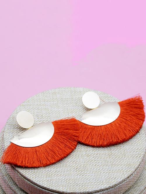 orange gold plated drop earring - 16607445 - Standard Image - 1