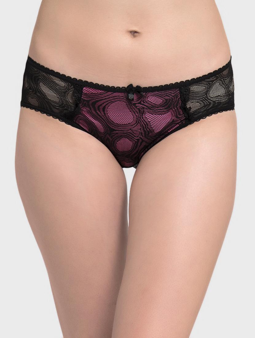 bow patch floral laced tanga panty - 16607816 - Zoom Image - 1