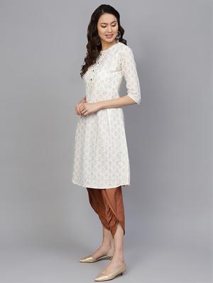 paisley printed a-line kurta - 16607961 - Standard Image - 2