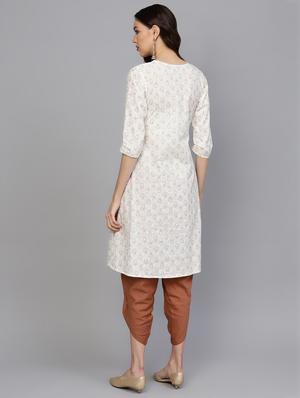 paisley printed a-line kurta - 16607961 - Standard Image - 3