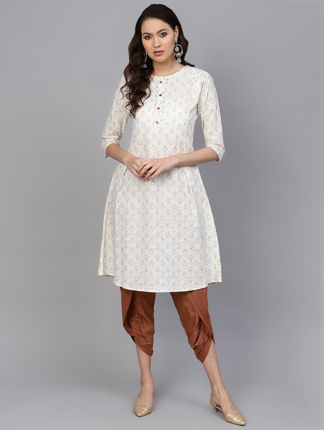 paisley printed a-line kurta - 16607961 - Zoom Image - 1