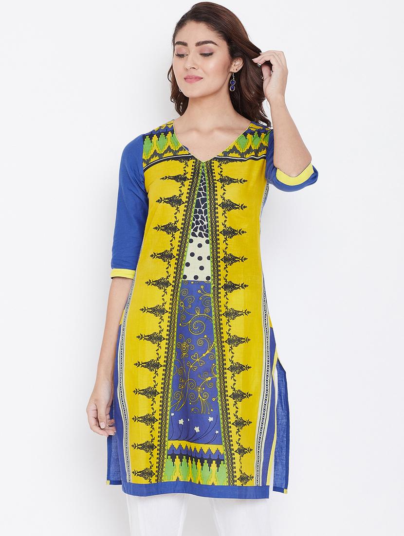 printed straight kurta - 16608035 - Zoom Image - 1