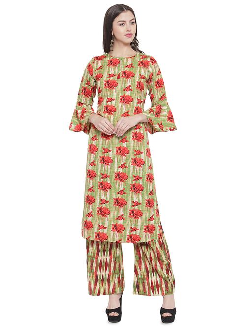 floral kurta palazzo set - 16608053 - Standard Image - 1