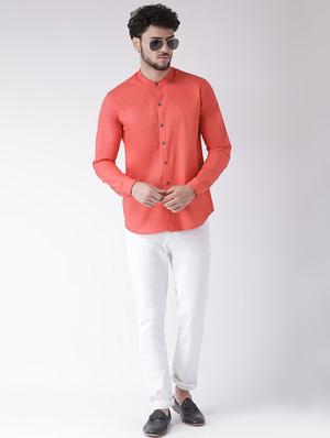pink solid casual shirt - 16608084 - Standard Image - 4