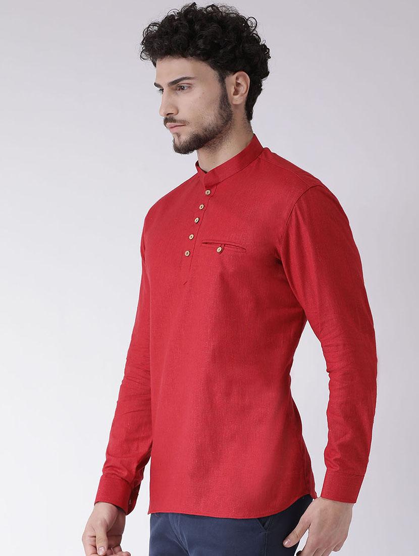 red solid short kurta - 16608093 - Zoom Image - 2