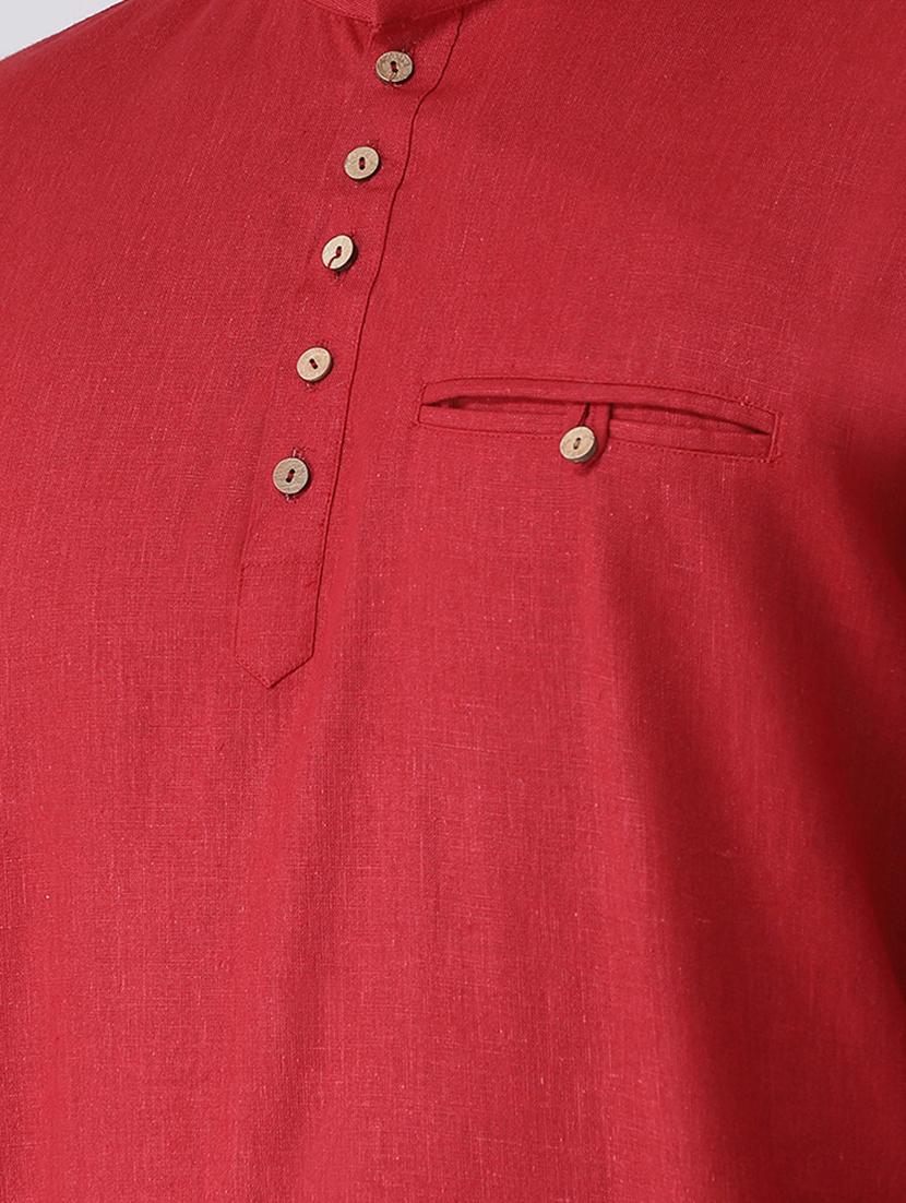 red solid short kurta - 16608093 - Zoom Image - 5