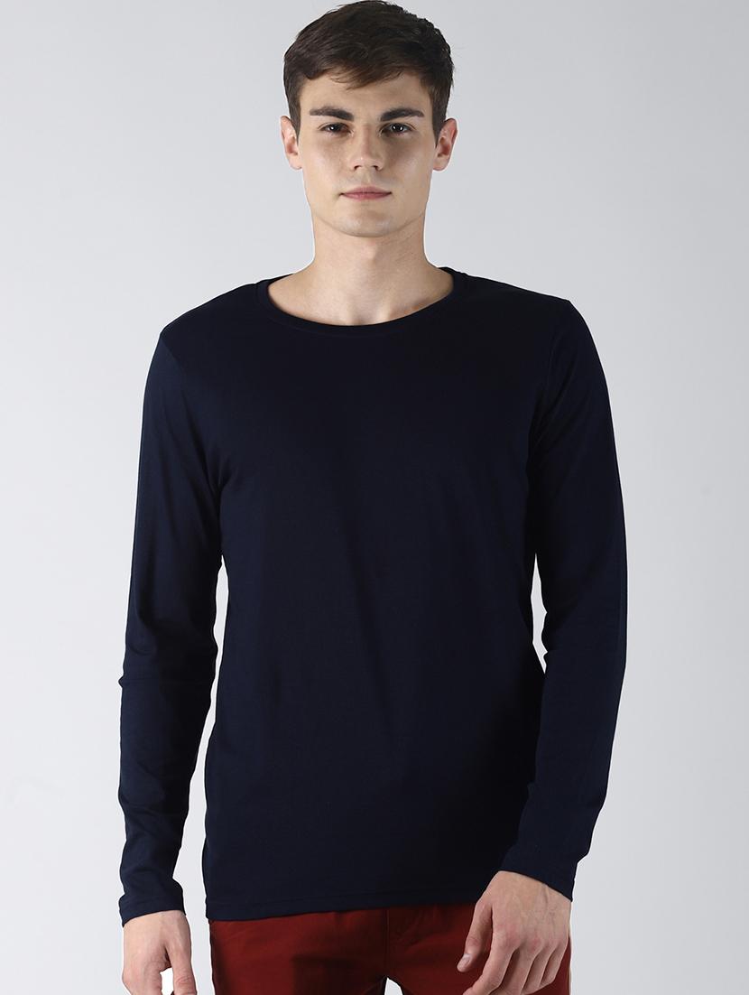 navy blue solid t-shirt - 16608351 - Zoom Image - 1