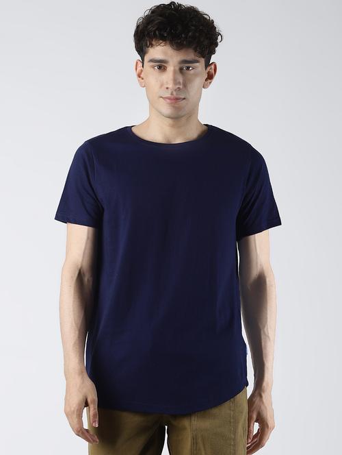 navy blue solid t-shirt - 16608359 - Very Small Image - 1