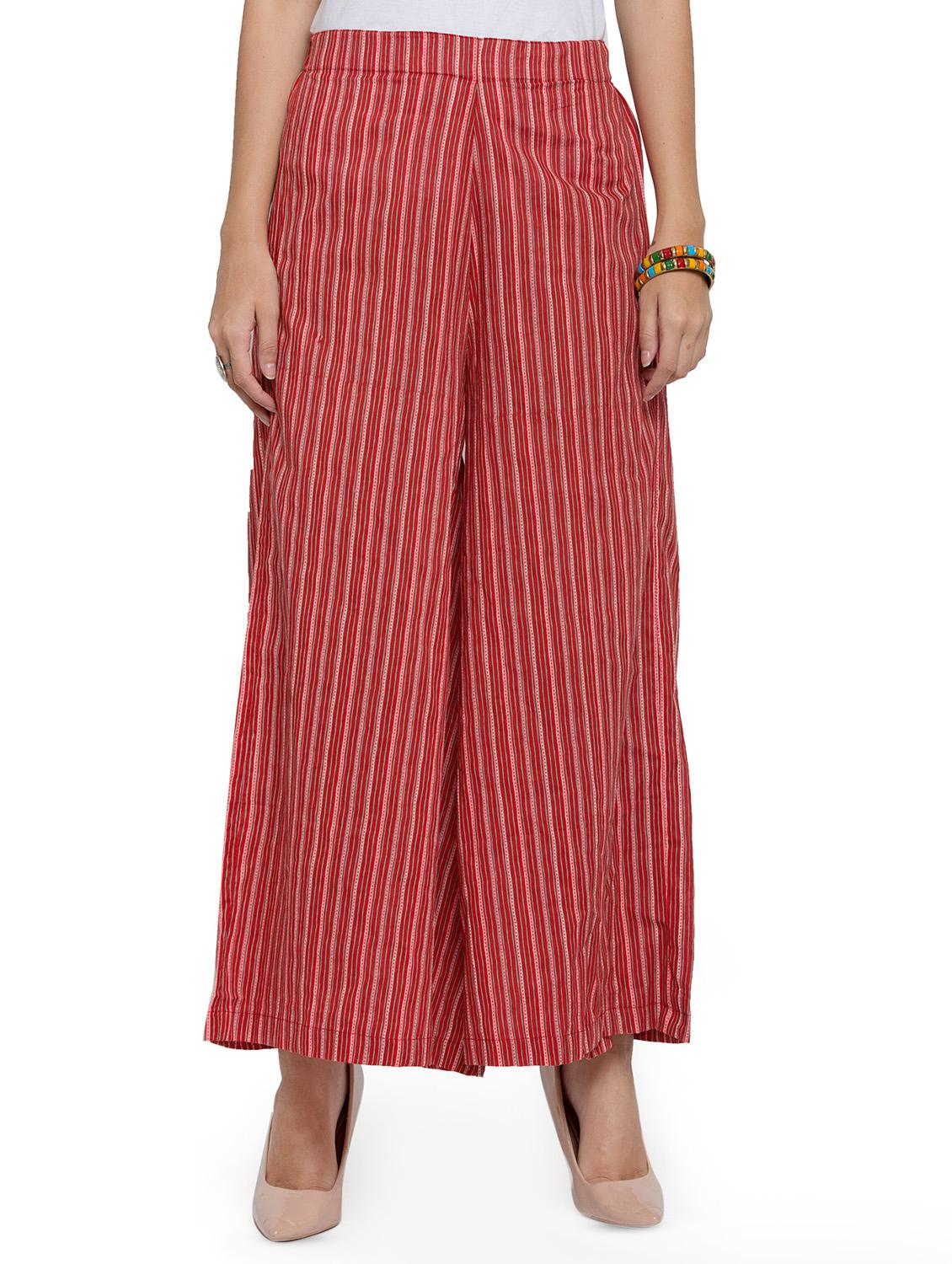 high rise striped palazzo - 16608401 - Zoom Image - 1