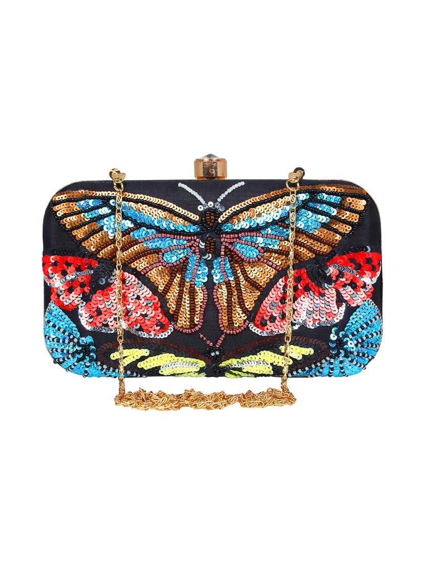 black faux silk box clutch - 16608485 - Zoom Image - 1
