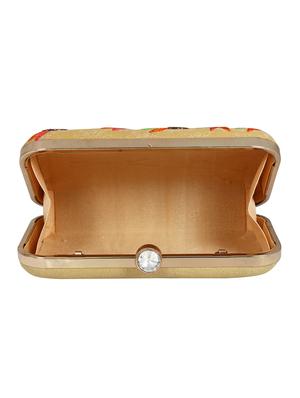 beige faux silk box clutch - 16608487 - Standard Image - 3