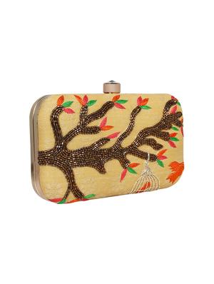 beige faux silk box clutch - 16608487 - Standard Image - 4