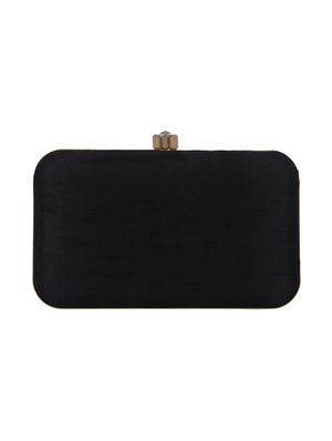 black faux silk box clutch - 16608488 - Standard Image - 2