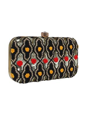 black faux silk box clutch - 16608488 - Standard Image - 4