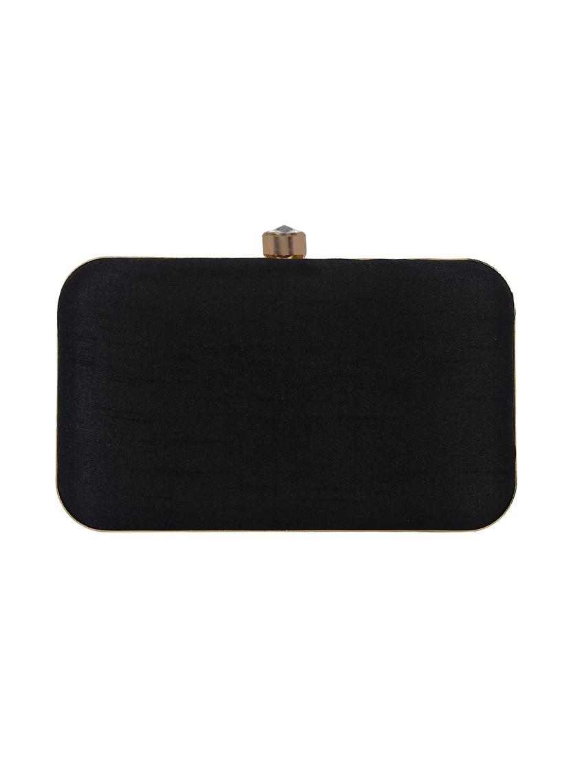 black faux silk box clutch - 16608488 - Zoom Image - 2