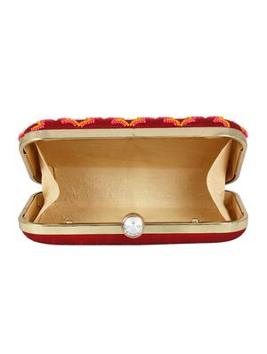 red cotton polyester blend box clutch - 16608490 - Standard Image - 3