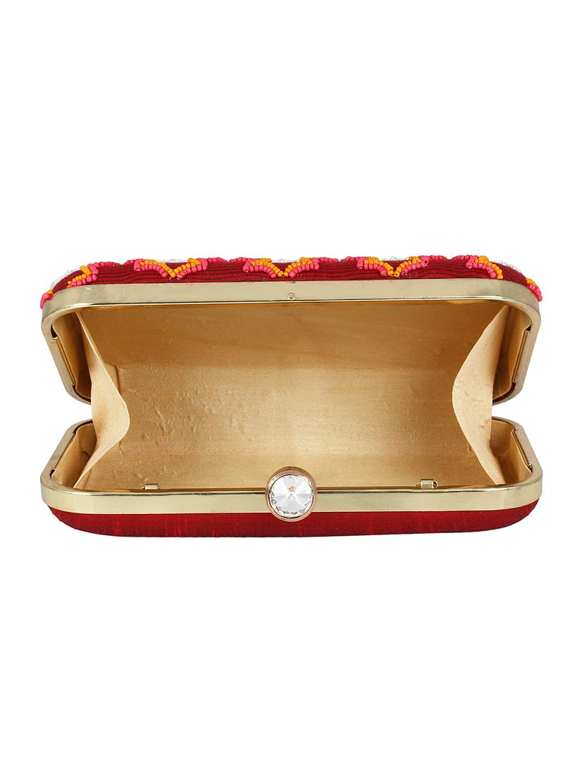 red cotton polyester blend box clutch - 16608490 - Zoom Image - 3