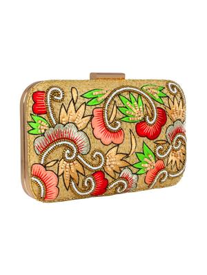 beige faux silk box clutch - 16608497 - Standard Image - 4