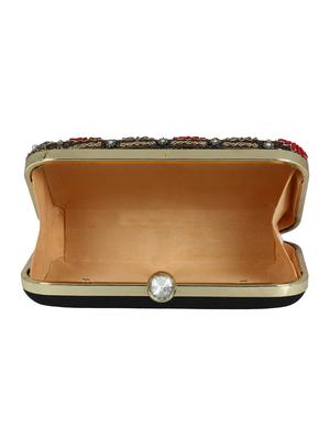 black faux silk box clutch - 16608499 - Standard Image - 3