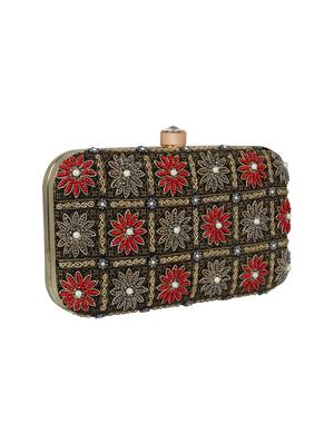 black faux silk box clutch - 16608499 - Standard Image - 4