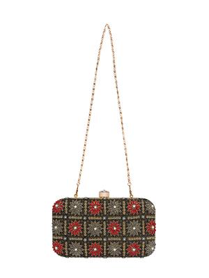 black faux silk box clutch - 16608499 - Standard Image - 5