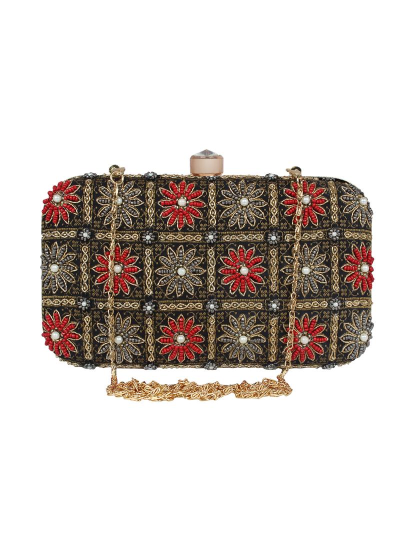 black faux silk box clutch - 16608499 - Zoom Image - 1