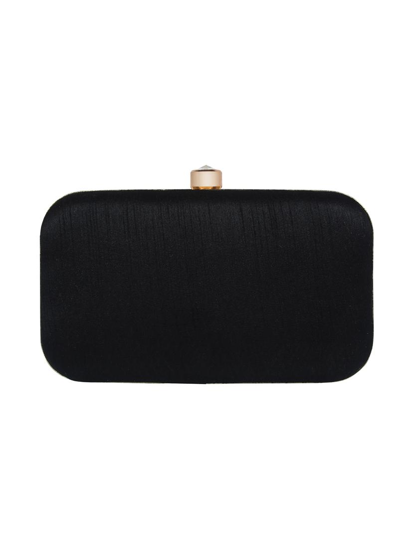 black faux silk box clutch - 16608499 - Zoom Image - 2