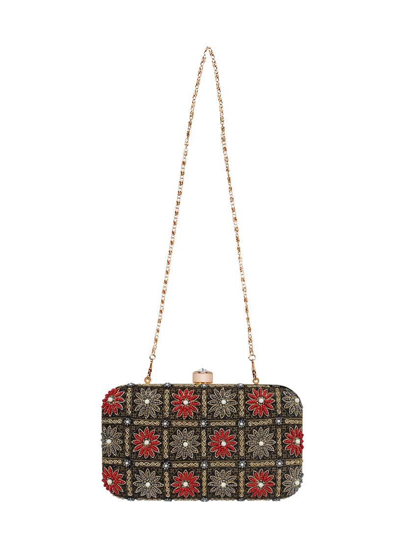black faux silk box clutch - 16608499 - Zoom Image - 5
