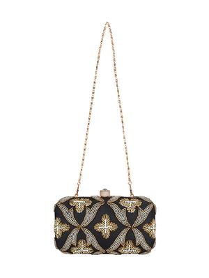 black faux silk box clutch - 16608500 - Standard Image - 5