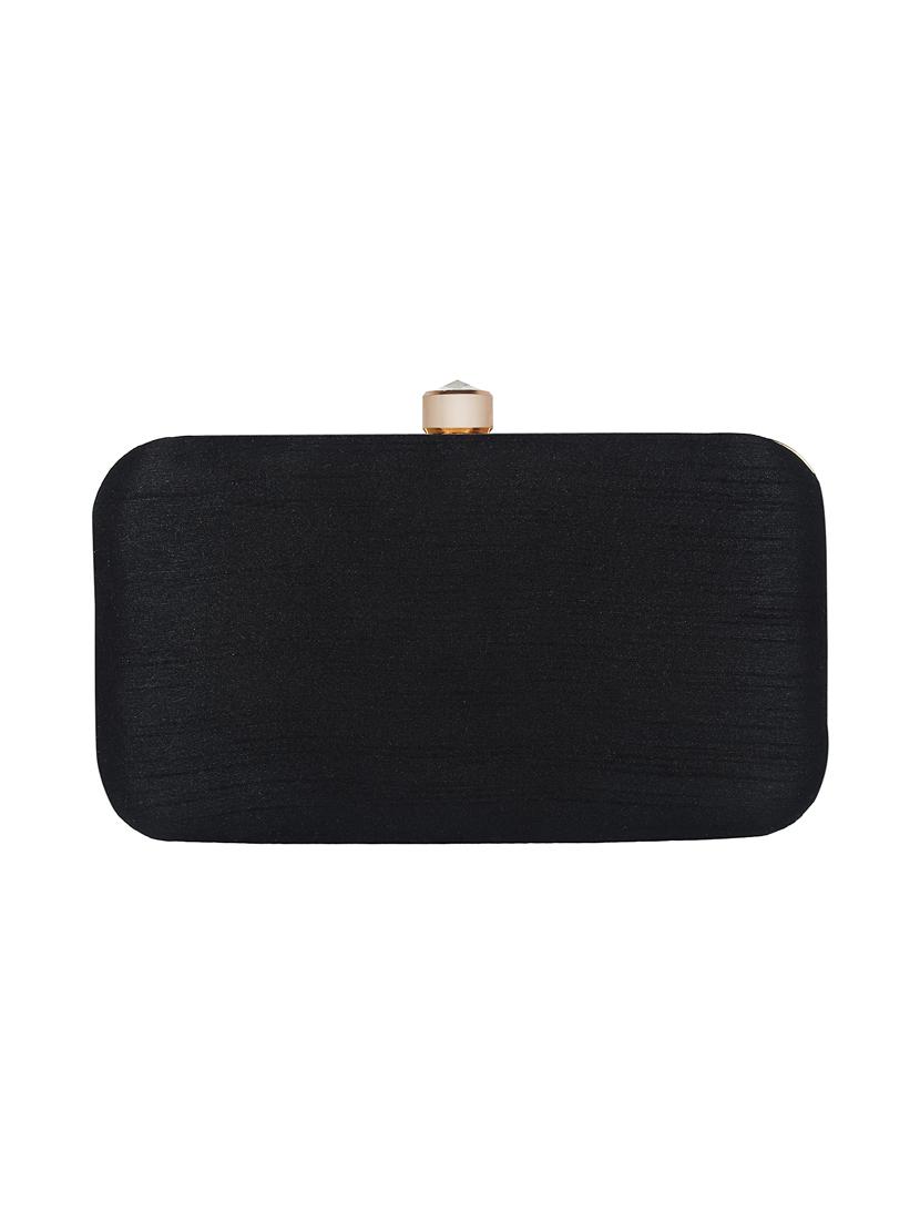 black faux silk box clutch - 16608500 - Zoom Image - 2