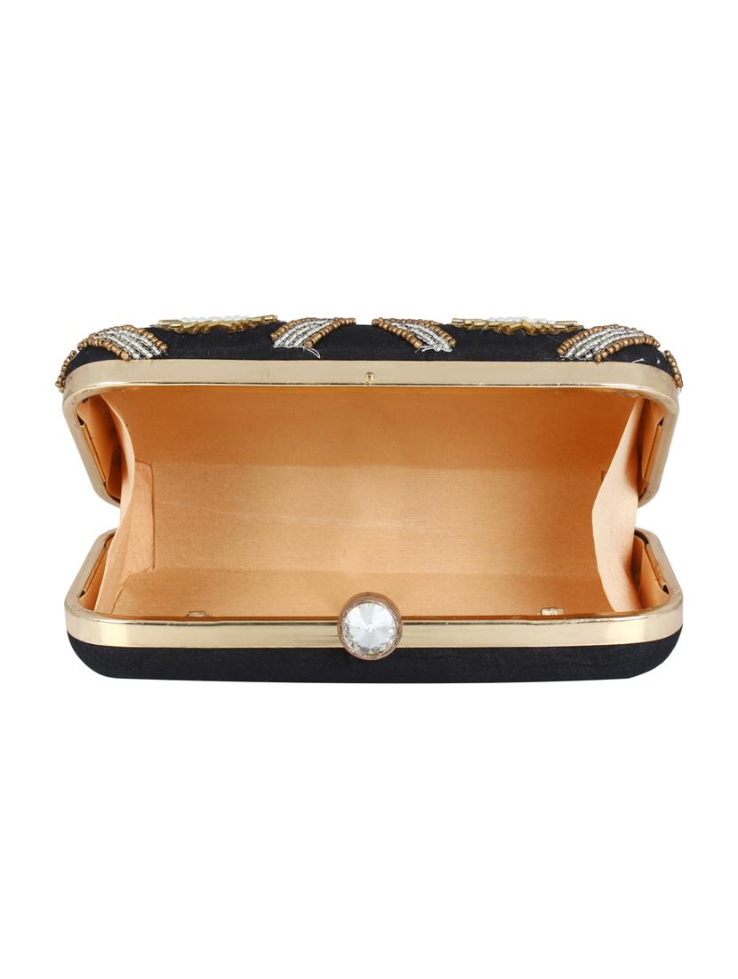 black faux silk box clutch - 16608500 - Zoom Image - 3