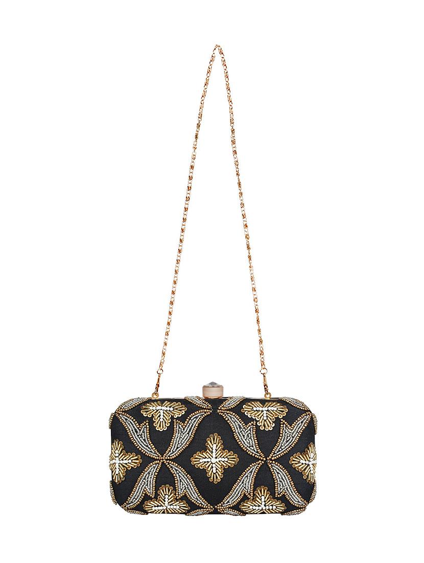 black faux silk box clutch - 16608500 - Zoom Image - 5