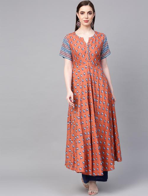 printed anarkali kurta - 16608522 - Standard Image - 1