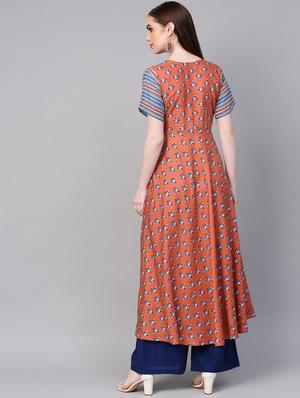 printed anarkali kurta - 16608522 - Standard Image - 3