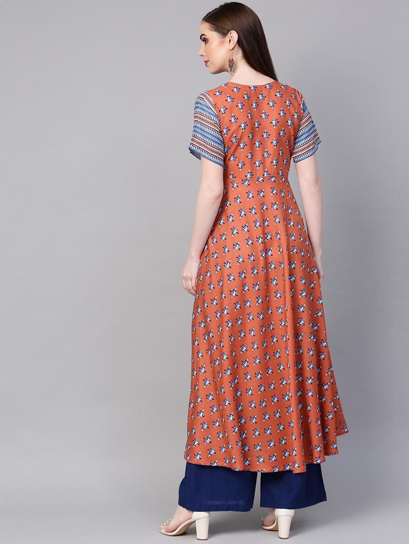 printed anarkali kurta - 16608522 - Zoom Image - 3