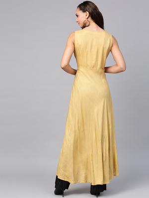 fusion solid kurta - 16608526 - Standard Image - 3