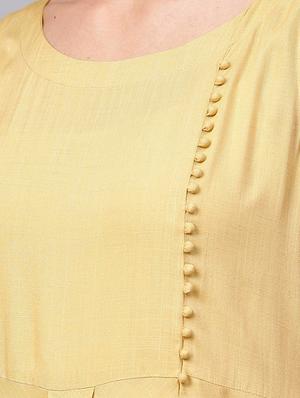 fusion solid kurta - 16608526 - Standard Image - 4