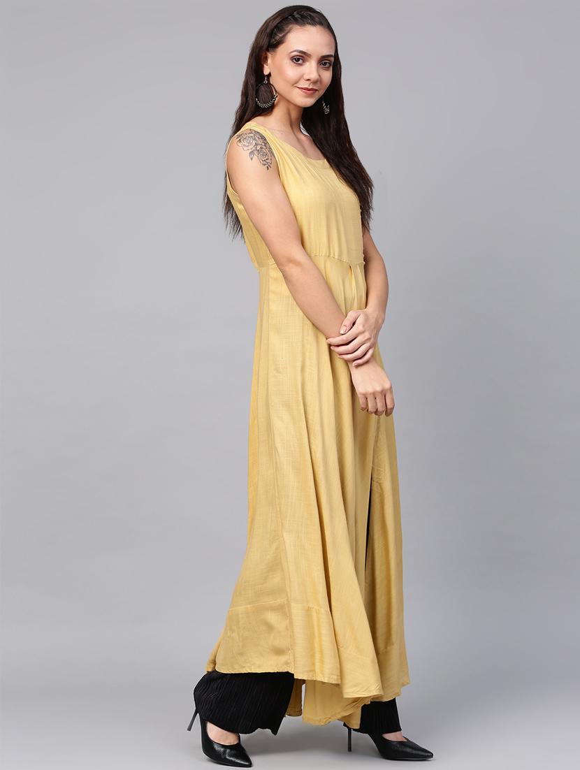 fusion solid kurta - 16608526 - Zoom Image - 2