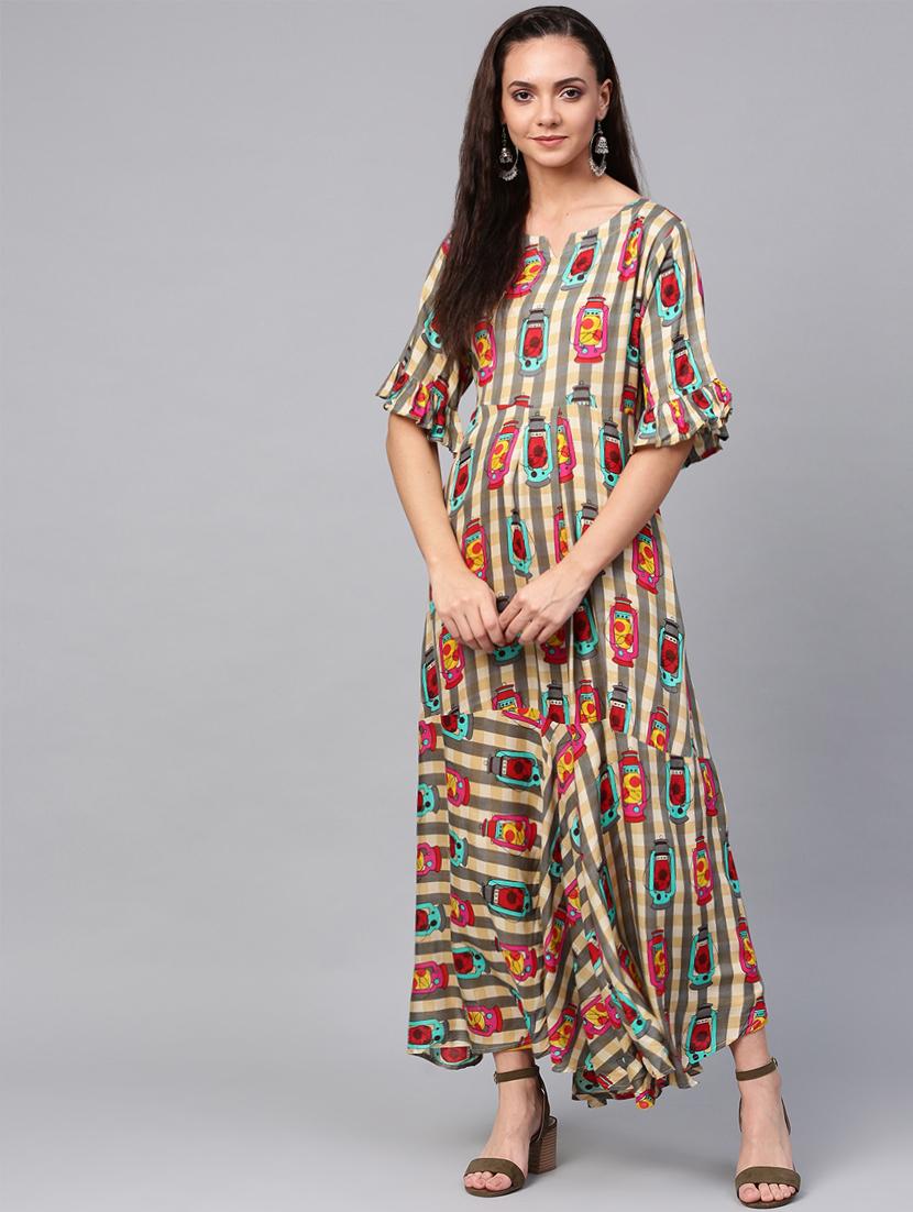 quirky printed a-line kurta - 16608532 - Zoom Image - 1