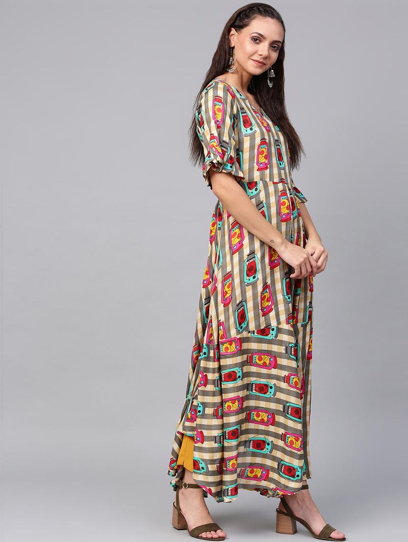 quirky printed a-line kurta - 16608532 - Zoom Image - 2