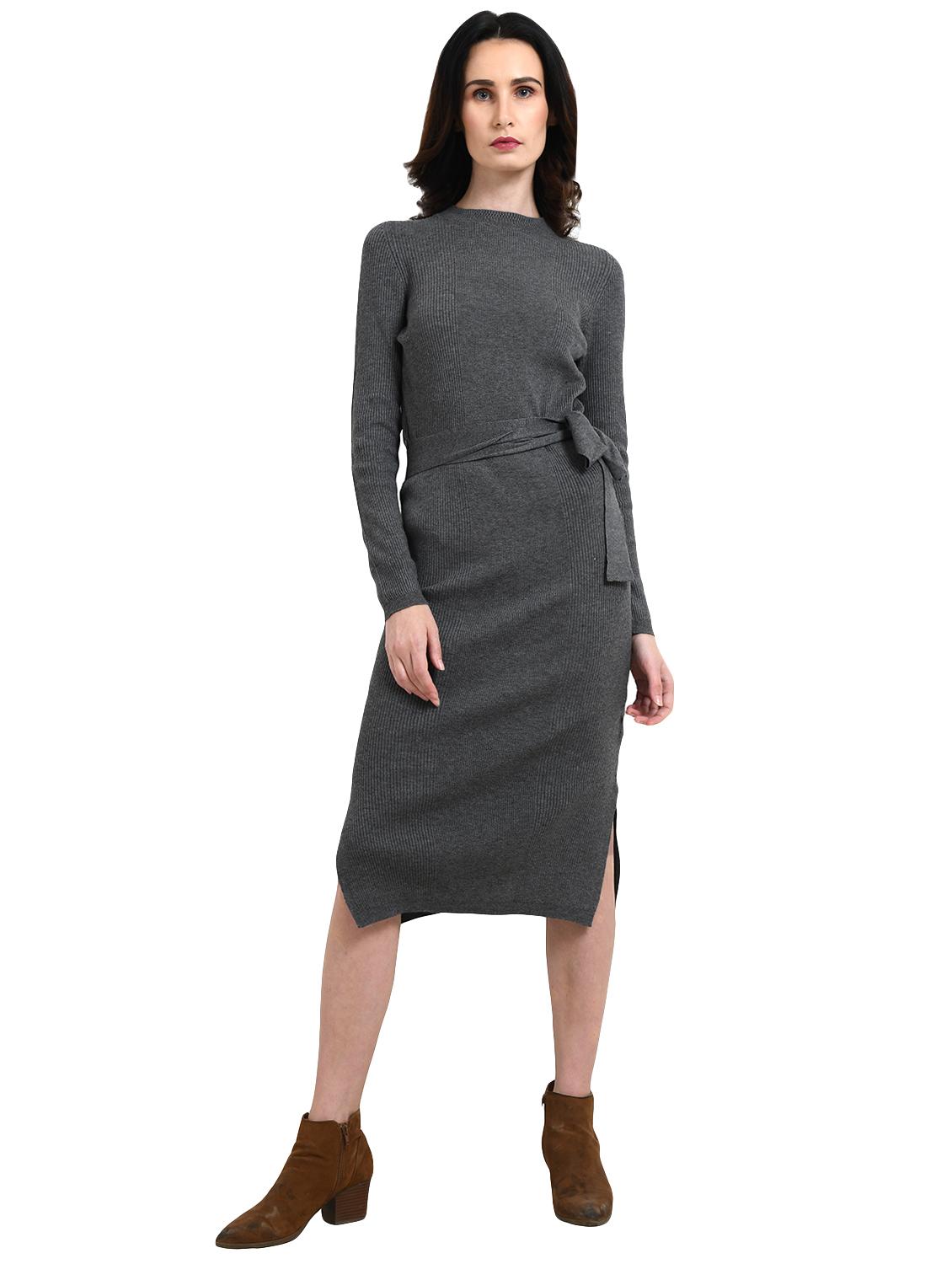 tie front solid bodycon dress - 16608684 - Zoom Image - 1