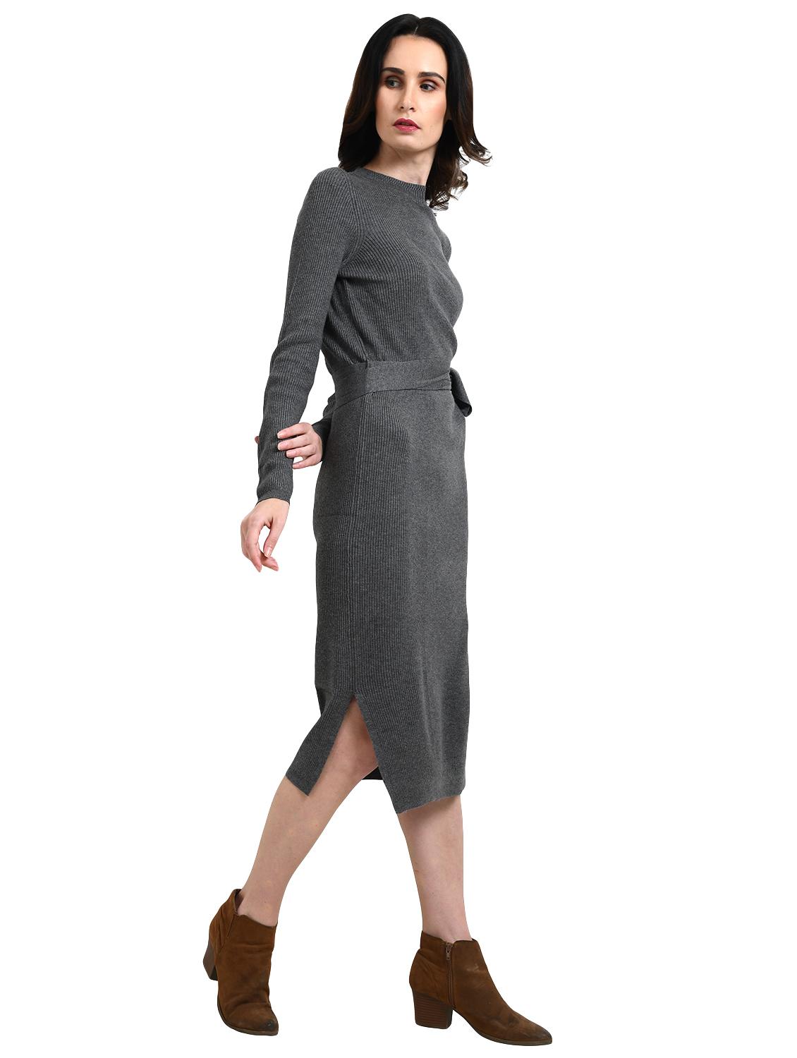 tie front solid bodycon dress - 16608684 - Zoom Image - 2