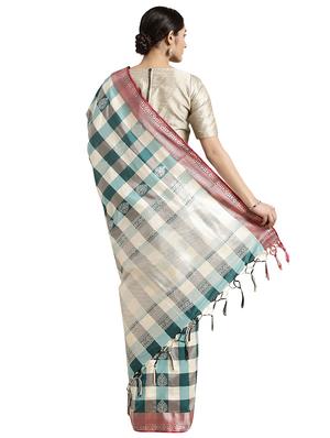 striped kanjivaram saree with blouse - 16608806 - Standard Image - 2
