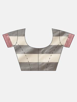 striped kanjivaram saree with blouse - 16608806 - Standard Image - 3